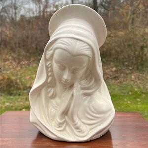 Vintage 1960s Lefton Religious Christian Virgin Mary Ceramic Planter Pot